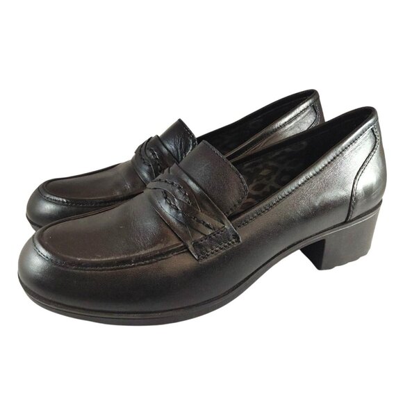 Abeo P.R.O. System Jade Women's Size 9.5 Black Leather Loafers 2-Inch Block Heel - Picture 1 of 9